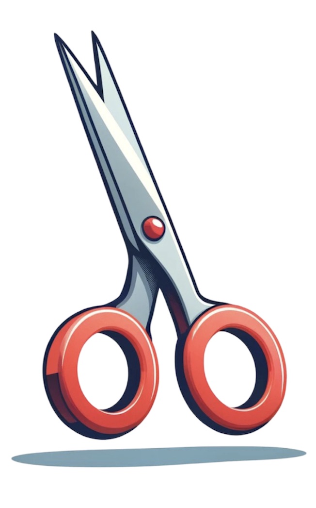 An illustration of a pair of scissors.