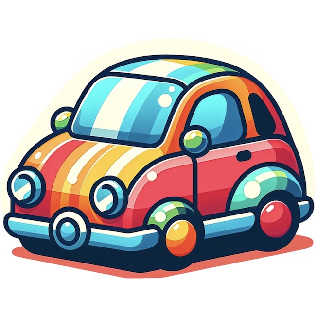 A colorful illustration of a car.